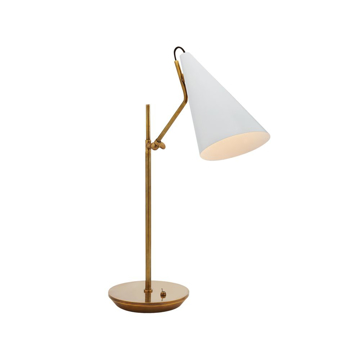 Picture of CLEMENTE TABLE LAMP, BRASS/WHT