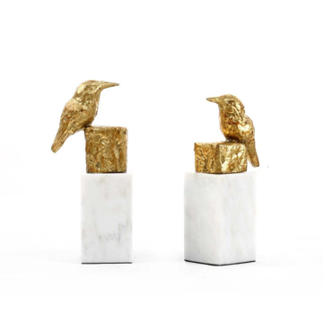 Picture of FINCH STATUE GOLD S/2