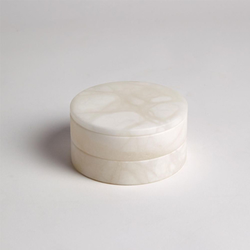 Picture of ALABASTER SWIVEL BOX, WHITE