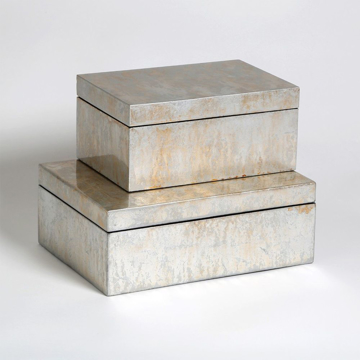 Picture of CHAMPAGNE SILVER LEAF BOX, LG