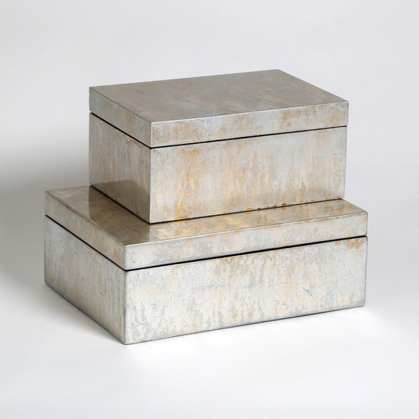 Picture of CHAMPAGNE SILVER LEAF BOX, LG