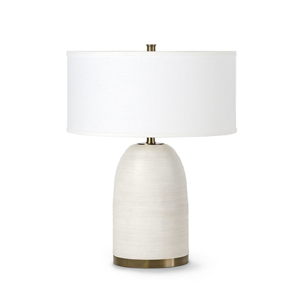 Picture of RIVOLI LEATHER TABLE LAMP, WHT