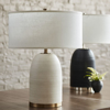 Picture of RIVOLI LEATHER TABLE LAMP, WHT