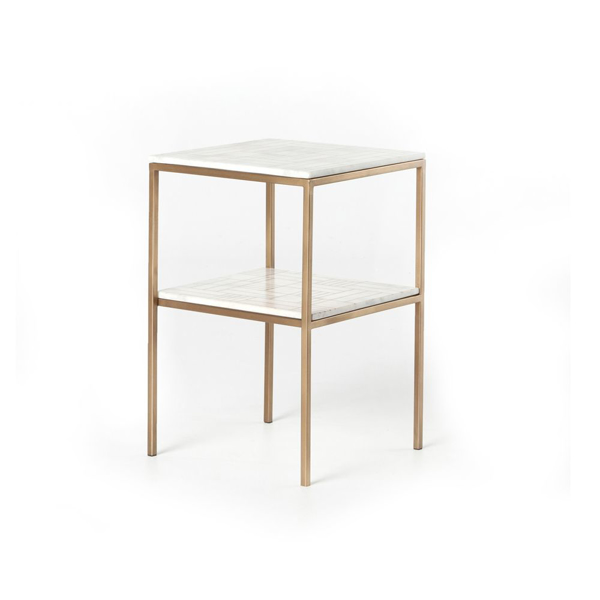 Picture of PIET MARBLE NIGHTSTAND, BRONZE