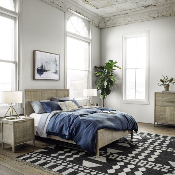 SYDNEY QUEEN BED, NATURAL