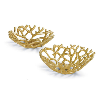 Picture of WEB BOWL SET OF 2, GOLD LEAF