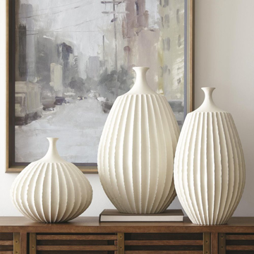 Picture of SAWTOOTH VASE RUSTIC WHITE, SM