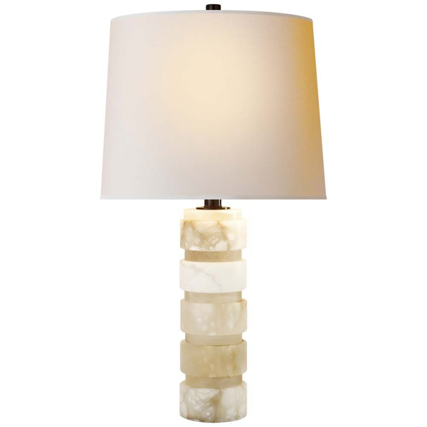 Picture of RND CHNKY STACKED TBL LAMP,ALB