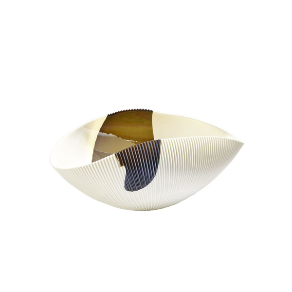 Picture of PLEATED BOWL MED, BR/IVORY
