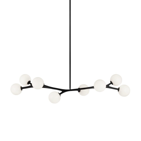 Picture of RAMI 8 OPAL GL CHANDELIER, BLK