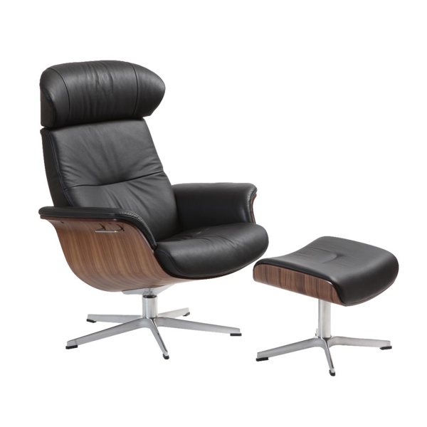 Picture of TIMEOUT CHAIR+OTTOMAN, BLK/WAL