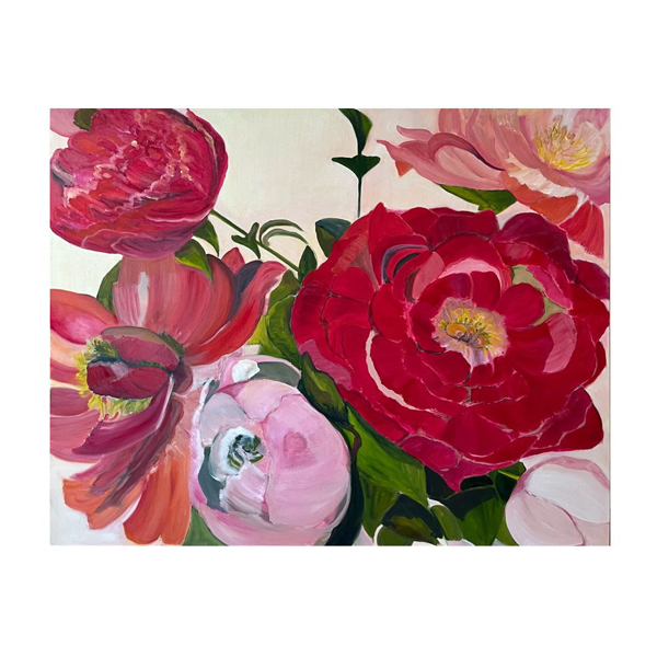 Picture of PEONIES IN RED, 60 X 48