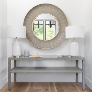 Picture of ARMOND MIRROR, SAND/BRASS