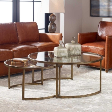 Picture of RHEA NESTING TABLES S/2, GOLD